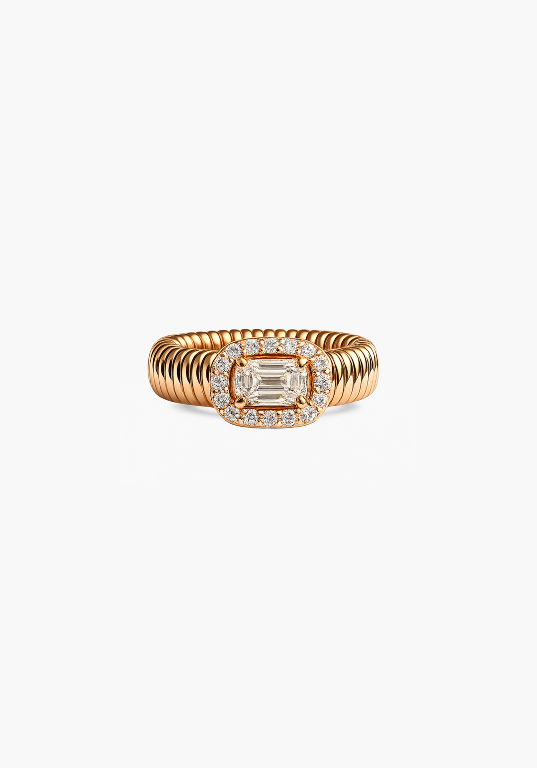 Pink Gold Ring with Diamonds