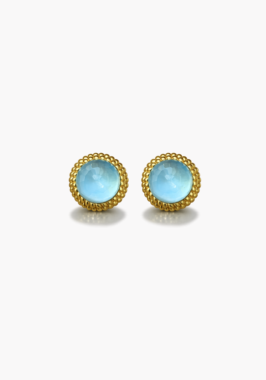 Gold Silver Earrings with Quartz