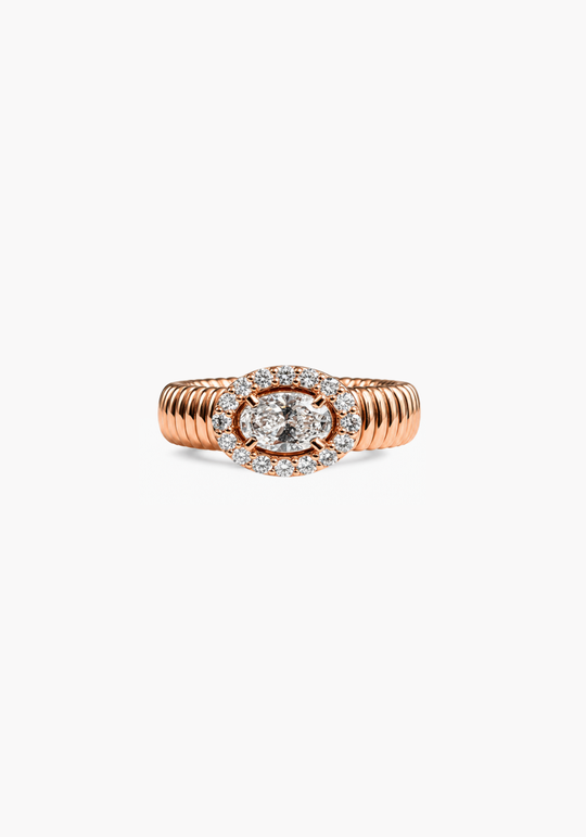 Pink Gold Ring with Diamonds