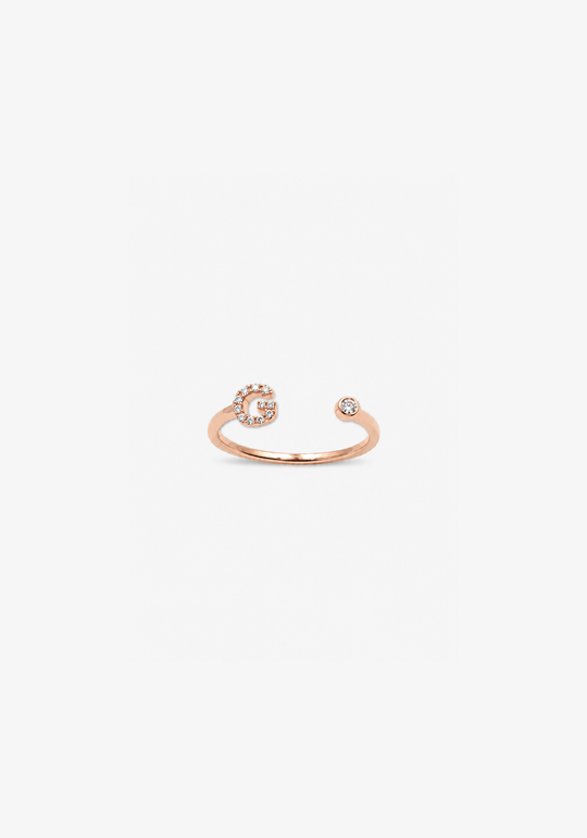 Letter G Gold Ring