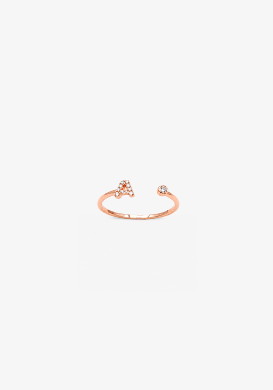 Letter A Gold Ring