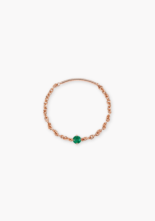 Soft Emerald Solitaire Chain Ring