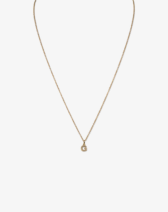 Pink Gold Necklace with Letter G and Diamonds