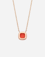 Gold with Diamonds and Coral Necklace