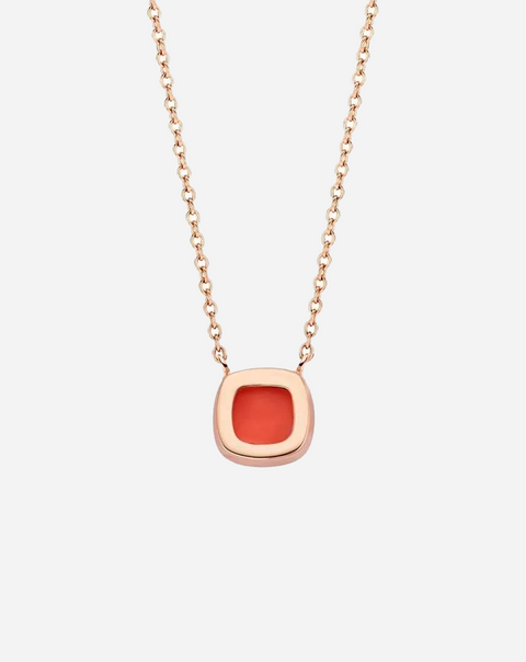 Gold with Diamonds and Coral Necklace