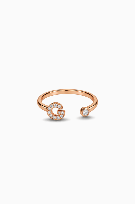 Letter G Gold Ring