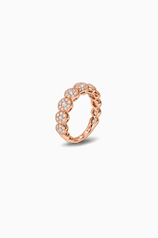 Pink Gold Engagement Ring With Diamonds