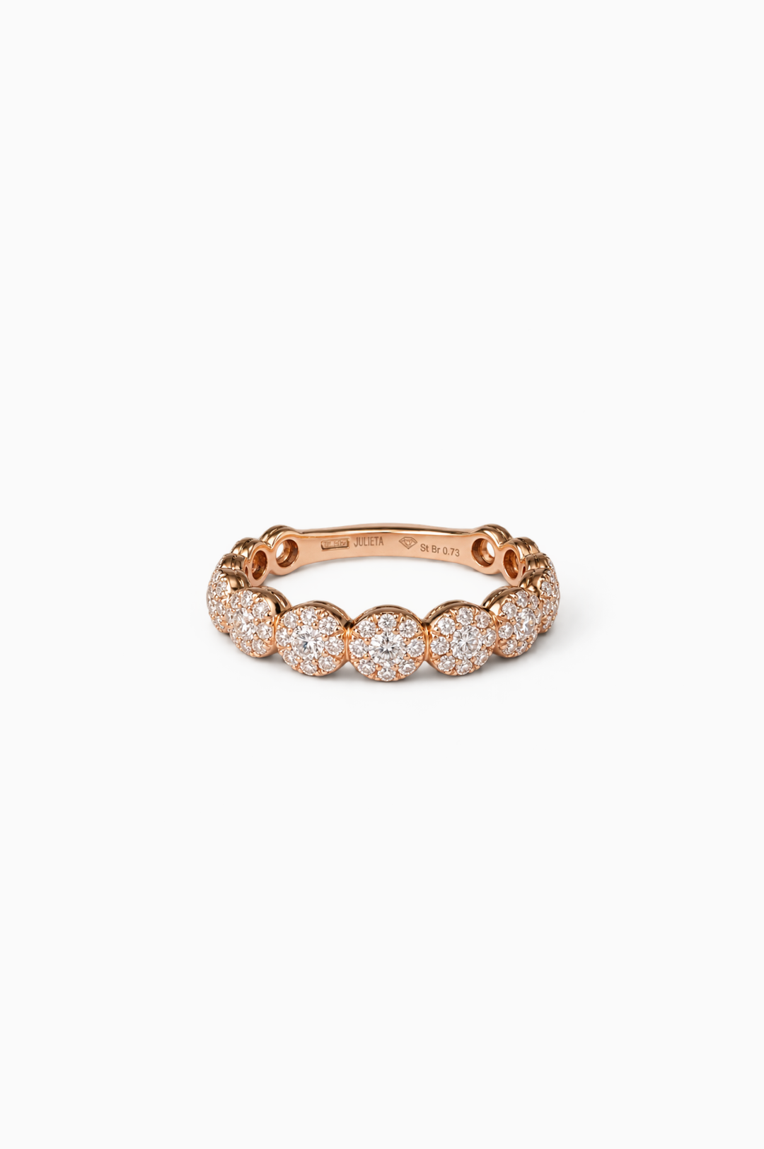 Pink Gold Engagement Ring With Diamonds