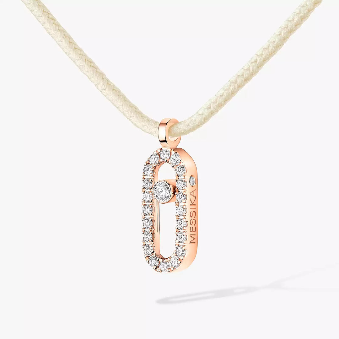Cream Cord Pavé Necklace