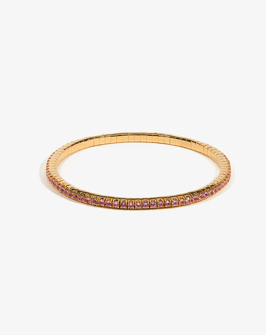 Pulseira Tênis Safiras Rosa