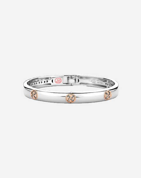 Bangle Silver and Rose Gold Bracelet