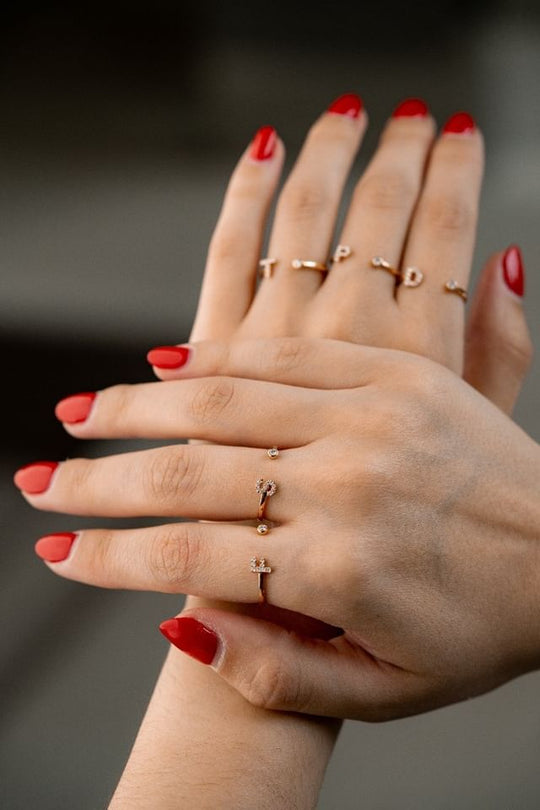 Letter T Gold Ring
