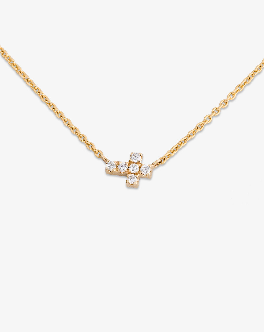 Necklace with Tiny Cross and Diamonds