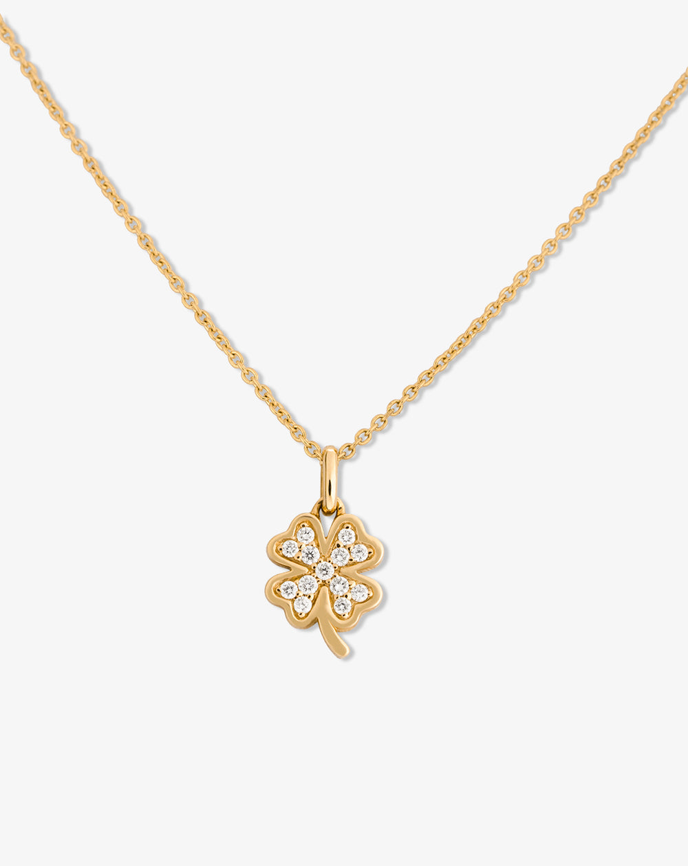 Necklace with Clover and Diamonds