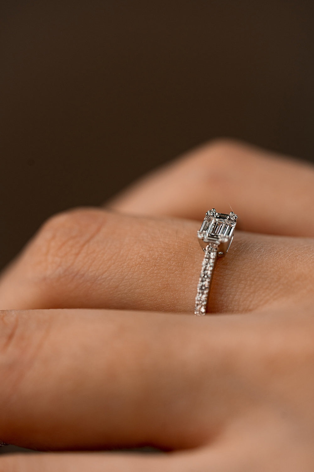 White Gold and Diamond Engagement Ring