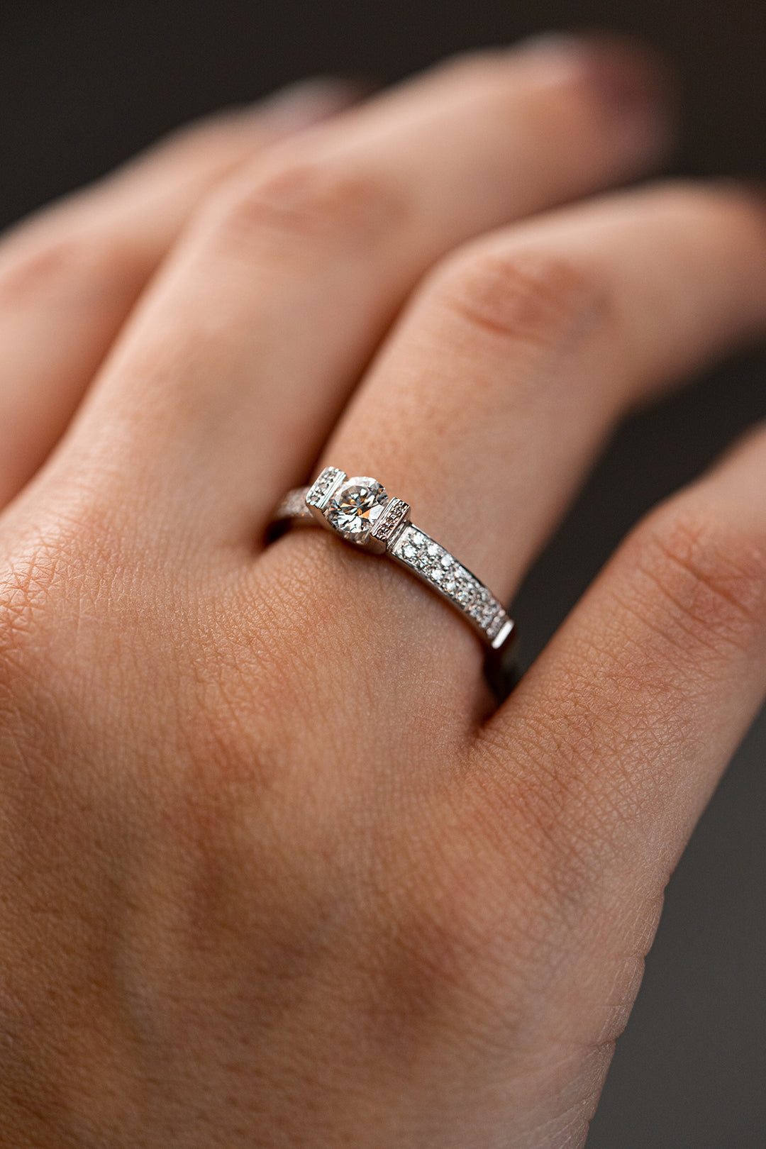 White Gold Diamond Engagement Ring VIII