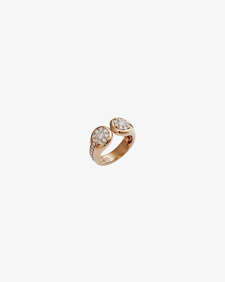 Anel em ouro rosa com diamantes