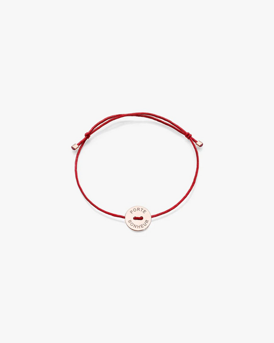 Red Ribbon Bracelet with Medal and Quote