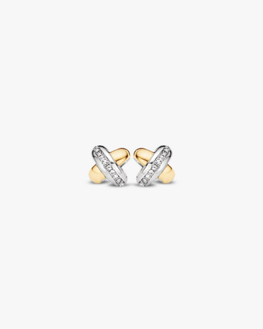 Brincos cruzados com Diamantes