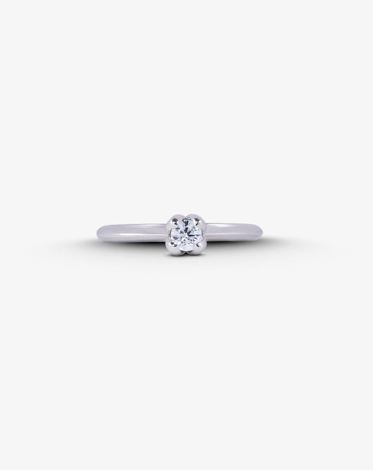 White Gold and Solitaire Diamond Engagement Ring